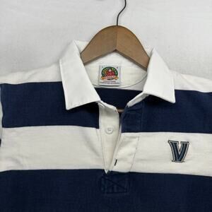 Vintage Villanova Rugby Shirt Women's Large Blue White Embroidered Logo Canada